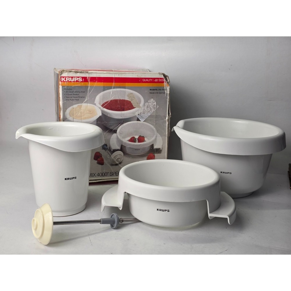 Krups 3 Mix 4000 Special Accessory Set Bowl Beaker‎ Strainer Puree Rod